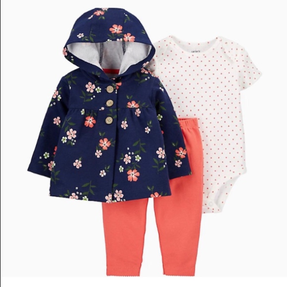 2/$20 Carter’s 3-piece Baby Girl Cardigan Set 12M